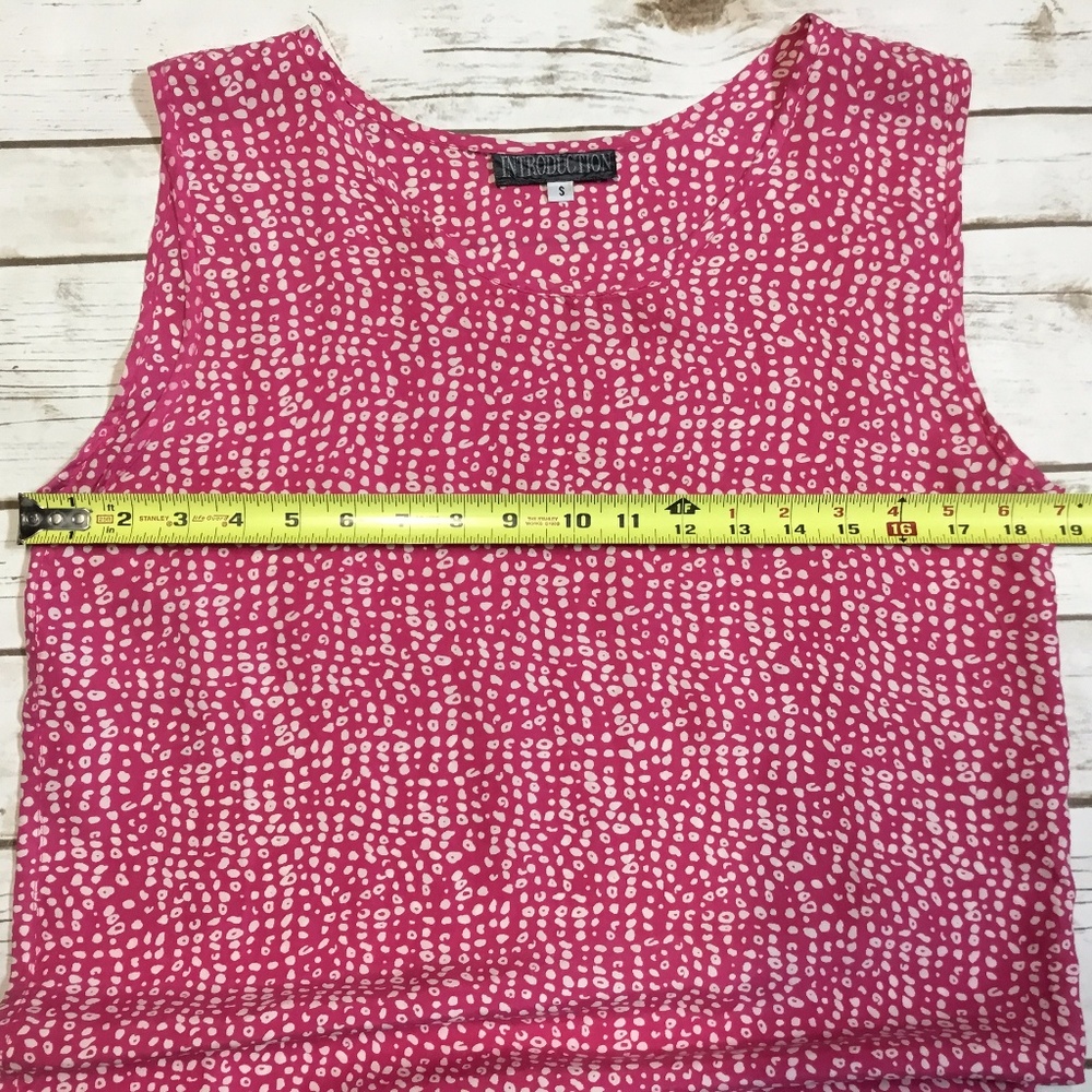 Vintage Pink and White Silk Tank Top Size S - Picture 7 of 8